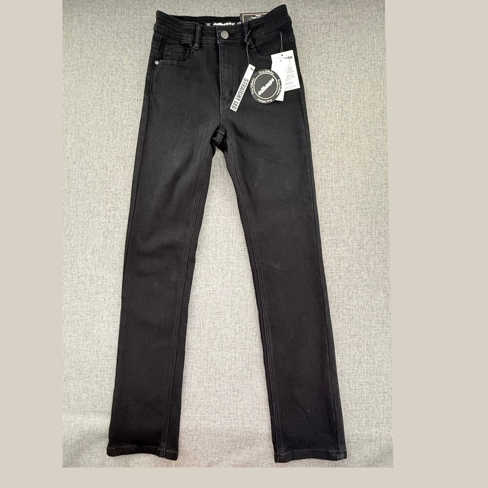 NEW! Dollhouse Curvy Collection Straight Leg Jeans 27" Waist Length 31 Cotton